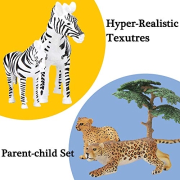 BOLZRA Safari Zoo Animals Figures Toys Realistic Jungle Set