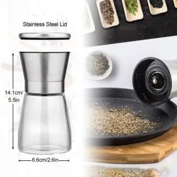 Stylish LessMo Salt and Pepper Grinder Set with Tray
