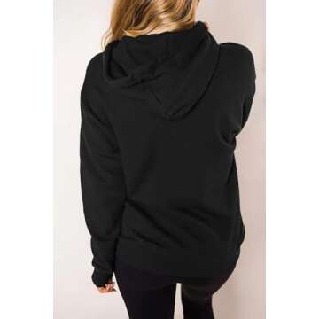 Lacozy Women's Casual Long Sleeve Shirt Good and Vibes Tunic tops pullover hoodie Kint Sweaters for Women tops Black Orange Medium