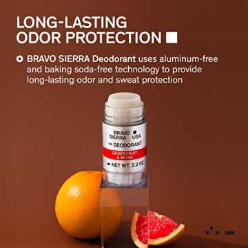 Aluminum-Free Deodorant for Men by Bravo Sierra, 2-Pack - Contains Natural Ingredients –Long Lasting All-Day Odor and Sweat Protection - Citrus and Cedarwood, 3.2 oz-Paraben-Free, Vegan & Cruelty-Free
