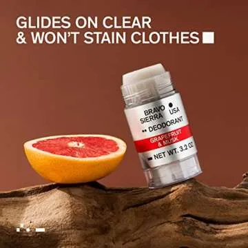 Aluminum-Free Deodorant for Men by Bravo Sierra, 2-Pack - Contains Natural Ingredients –Long Lasting All-Day Odor and Sweat Protection - Citrus and Cedarwood, 3.2 oz-Paraben-Free, Vegan & Cruelty-Free