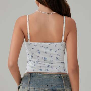 Women's Y2K Spaghetti Strap Cami Tank Crop Tops for Going Out S