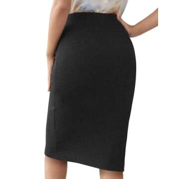 Sweet Hearts Women’s Basic Stretch Pencil Skirt- Regular & Plus Size- Below Knee Office Midi Bodyc...