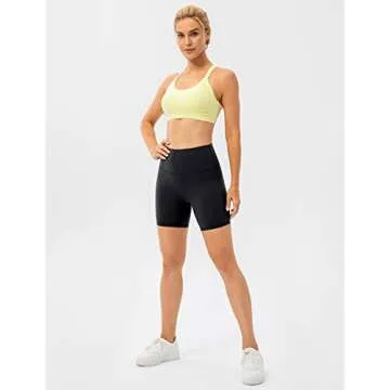 Ukaste Women's Studio Essential High-Rise Yoga Shorts 6" - Brushed Soft Workout Active Shorts (Black, 2)