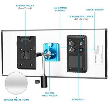 Neewer Desk Mount Stand Aluminum Alloy Clip Stand for Ring Light, Video Light, DSLR Camera