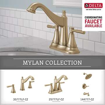 Elegant Delta Mylan Toilet Paper Holder in Champagne Bronze