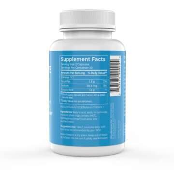 BodyBio Gut Health Supplement 100 Caps - Butyrate + Sodium | The Ultimate Postbiotic | No Bloating | No Gas | Great Poops | Supports Healthy Digestion | Leaky Gut Repair | No Additives