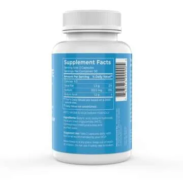 BodyBio Gut Health Supplement 100 Caps - Butyrate + Sodium | The Ultimate Postbiotic | No Bloating | No Gas | Great Poops | Supports Healthy Digestion | Leaky Gut Repair | No Additives