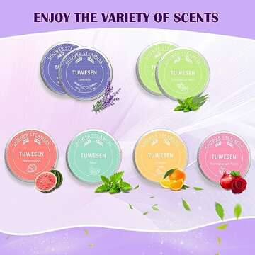 TUWESEN Shower Steamers Aromatherapy, SPA Kit, 8 PCS Shower Steamers for Women, Shower Bombs with Es...