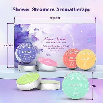 TUWESEN Shower Steamers Aromatherapy, SPA Kit, 8 PCS Shower Steamers for Women, Shower Bombs with Essential Oils-Self Care & Relaxation Birthday Gifts for Women and Men. Purple Romantic Set