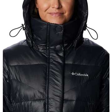 Columbia Women's Peak To Park II Insulated Hooded Jacket, Black Gunmetal, Small