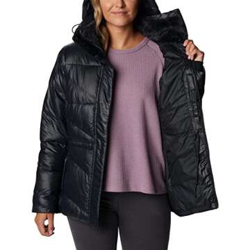 Columbia Women's Peak To Park II Insulated Hooded Jacket, Black Gunmetal, Small