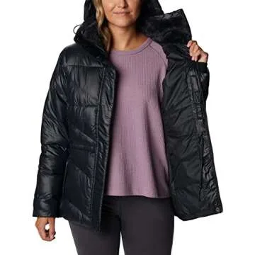 Columbia Women's Peak To Park II Insulated Hooded Jacket, Black Gunmetal, Small