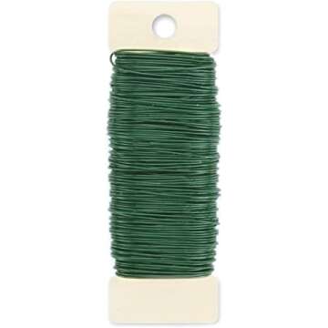 Darice Paddle Wire, 22-Gauge, Green, 38 Yards, 114 Ft