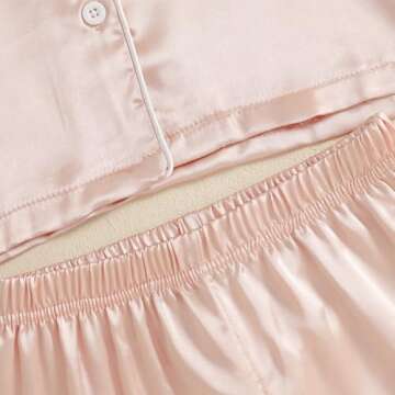 DuAnyozu Satin Pajama Set Toddler Girl Pjs Kids Feather Trim Short Sleeve Shirt Elastic Waist Shorts Little Girls Clothes (Light Orange, 8-9 Years)