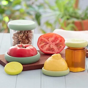 Eco-Friendly Food Huggers 5pc Silicone Savers for Fruits & Veggies