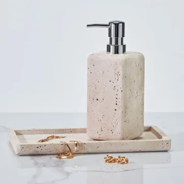 Elegant Travertine Bath Accessories for Sophisticated Homes
