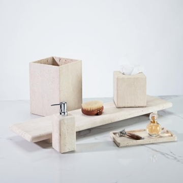Elegant Travertine Bath Accessories for Sophisticated Homes