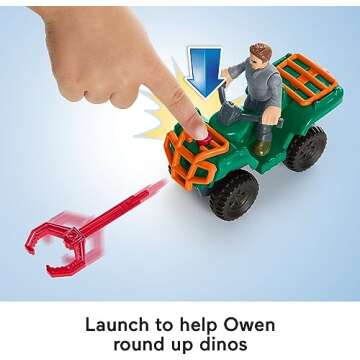 Fisher-Price Imaginext Jurassic World Toy Dinosaur Lab Playset, Owen Grady Maisie & Dr. Grant Figures for Preschool Kids Ages 3+ Years​