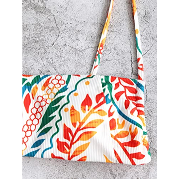 ZAFUL Ribbed Leaf Print Cami Bikini Set for women