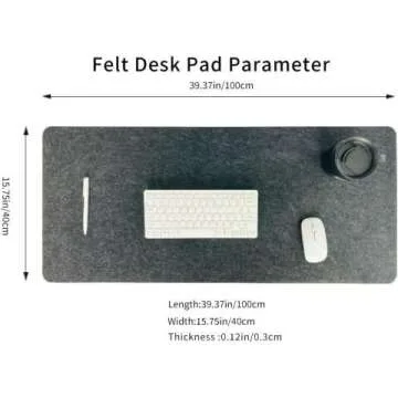 DAWNTREES Large 40''x16'' Felt Desk Pad for Protection