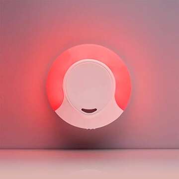 Sleep Aid Red Night Light Plug in with Dusk to Dawn Auto Sensor, Low Blue LED Promotes melatonin Production and Healthy Sleep, ON-Off-Auto Toggle, 2-Pack