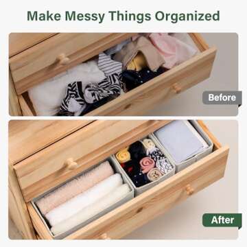 Kootek Drawer Organizer - 16 Pack Fabric Storage Bins