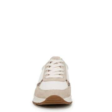 Naturalizer Womens Shay Lace Up Fashion Sneaker Sneaker White/Leopard Leather 8 M