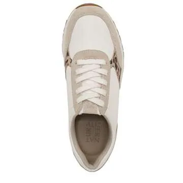 Naturalizer Womens Shay Lace Up Fashion Sneaker Sneaker White/Leopard Leather 8 M