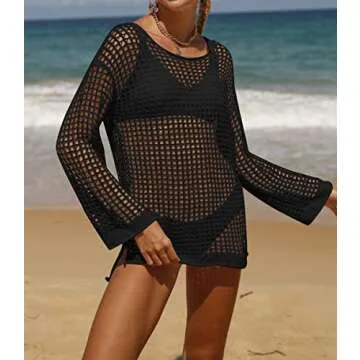 Stylish ZESICA Women’s Crochet Beach Cover Up Tunic