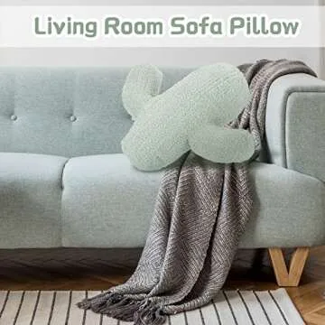 Maitys 16 Inches Cactus Shape Throw Pillow Cute Succulent 3D Plush Cactus Shaped Throw Pillow Decorative for Sofa Office Bed Cushion(16.4 x 13 Inch)