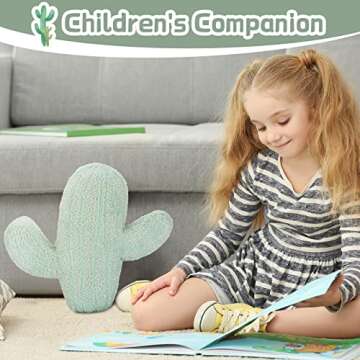 Maitys 16 Inches Cactus Shape Throw Pillow Cute Succulent 3D Plush Cactus Shaped Throw Pillow Decorative for Sofa Office Bed Cushion(16.4 x 13 Inch)