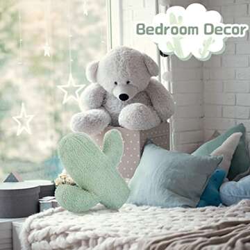 Maitys 16 Inches Cactus Shape Throw Pillow Cute Succulent 3D Plush Cactus Shaped Throw Pillow Decorative for Sofa Office Bed Cushion(16.4 x 13 Inch)