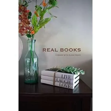 Live|Laugh|Love Decorative Books - Set of 3 Faux Coffee Table Books for Home Decor and Shelves
