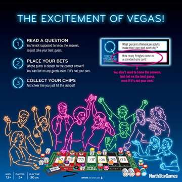 Wits & Wagers: It's Vegas Baby - A Board Game by North Star Games 3-10 Players - Board Games for Family 25 Mins of Gameplay - Games for Family Game Night-for Kids and Adults Ages 6+ - English Version