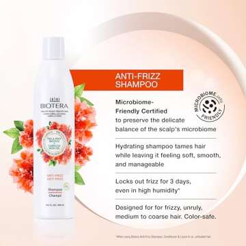 Biotera Anti Frizz Smoothing Shampoo | Frizzy or Unruly Hair | Microbiome Friendly | Vegan & Animal ...