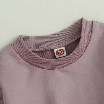 Fernvia Toddler Baby Girl Clothes 3 6 9 12 18 24 Months Fall Outfits Solid Long Sleeve Sweatshirt To...