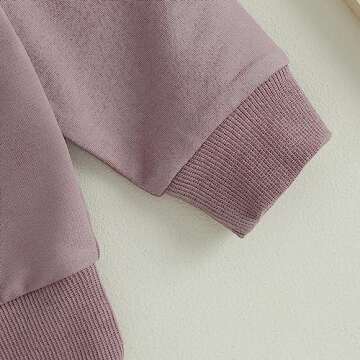 Fernvia Toddler Baby Girl Clothes 3 6 9 12 18 24 Months Fall Outfits Solid Long Sleeve Sweatshirt Tops + Pants Set (A-Purple, 6-12 Months)