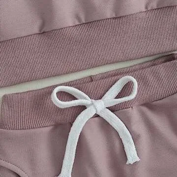 Fernvia Toddler Baby Girl Clothes 3 6 9 12 18 24 Months Fall Outfits Solid Long Sleeve Sweatshirt Tops + Pants Set (A-Purple, 6-12 Months)