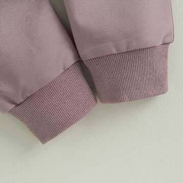 Fernvia Toddler Baby Girl Clothes 3 6 9 12 18 24 Months Fall Outfits Solid Long Sleeve Sweatshirt Tops + Pants Set (A-Purple, 6-12 Months)