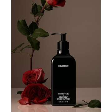 Homecourt Steeped Rose Dish Soap, Dishwashing Liquid with Clean Ingredients, Non-Toxic Dish Soap Liq...