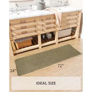 tchdio Waffle Bath Mat-Runner Rug, Super Absorbent Non Slip Bath Mats for Bathroom Runner Rug Machin...