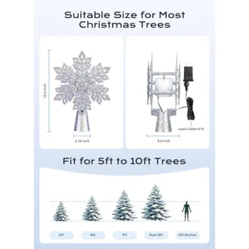 Brightown LED Snowflake Projector Christmas Tree Topper