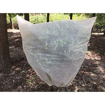 LAVZAN Beige/White/Green Plant Cover Bag Shrub Jacket for Frost Protection Freeze Protection Insect ...