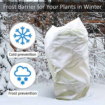 LAVZAN Beige/White/Green Plant Cover Bag Shrub Jacket for Frost Protection Freeze Protection Insect Protection Terrible Weather Protection (Beige/30g, 60"x80"/1Pc)