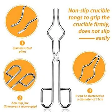 7 Pieces Graphite Torch Melting Casting Kit, Including 2 Graphite Crucible Stir Stick, Graphite Casting Mould 5-in-1 Graphite Casting Ingot Mould, Quartz Crucible, Cylindrical Graphite, Tong for Melt