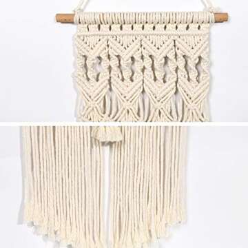 DUOER Macrame Woven Wall Hanging Decor Boho 2 Pcs Wall Art Decor Bohemian Crochet Rope Hanging Wall ...
