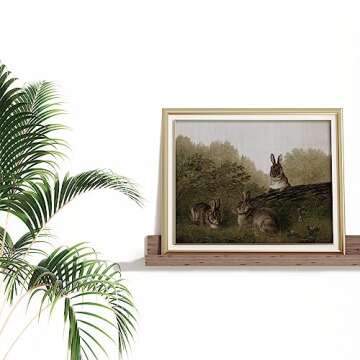 Farmhouse Landscape Forest Pictures Bedroom - Art Deco Wall Art for Kitchen - 11 x 14 Art Prints- Rustic Vintage Decor for Living Room - Antique French Poster - Rabbit Cute Animal Moody Oil Painting