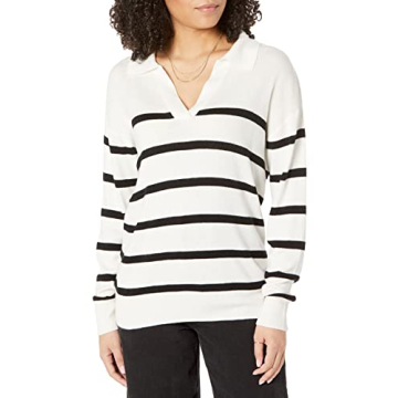 The Drop Women's Meena Loose Fit Open Collar Sweater