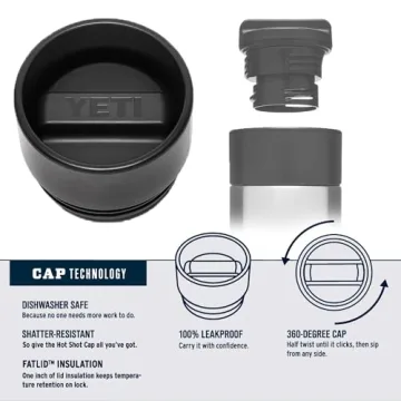 Yeti Rambler 18 Oz Hotshot Bottle Black Insulated